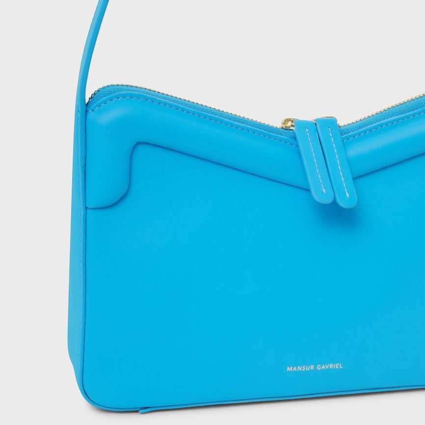 Torebka Bagietka Damskie Mansur Gavriel M Frame Baguette Niebieskie | 296-CISZUH