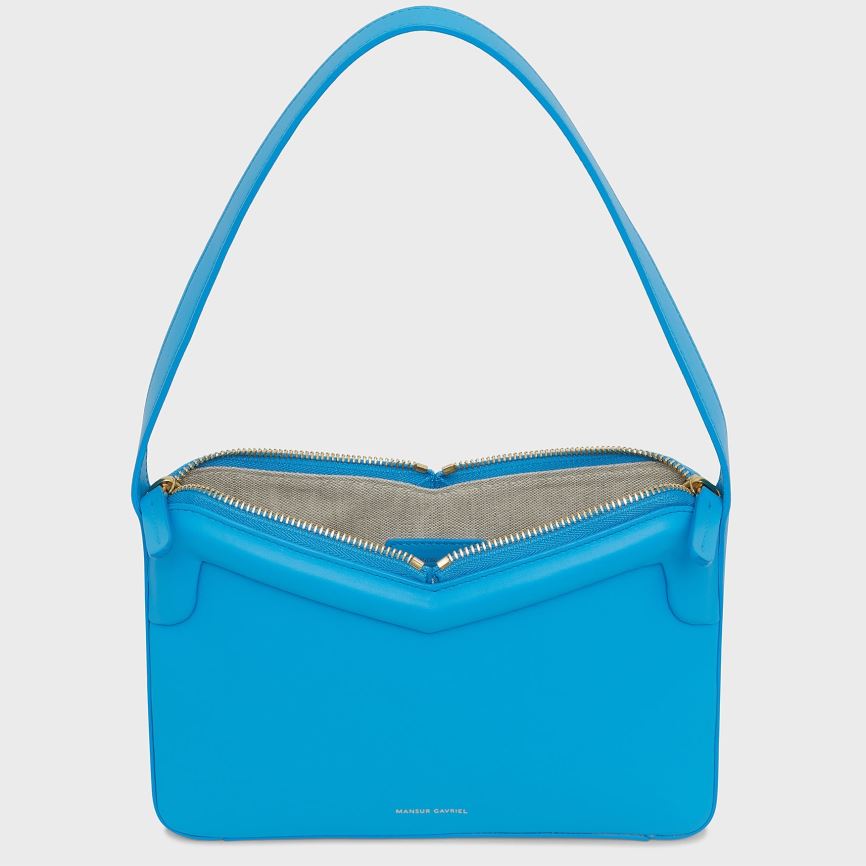 Torebka Bagietka Damskie Mansur Gavriel M Frame Baguette Niebieskie | 296-CISZUH