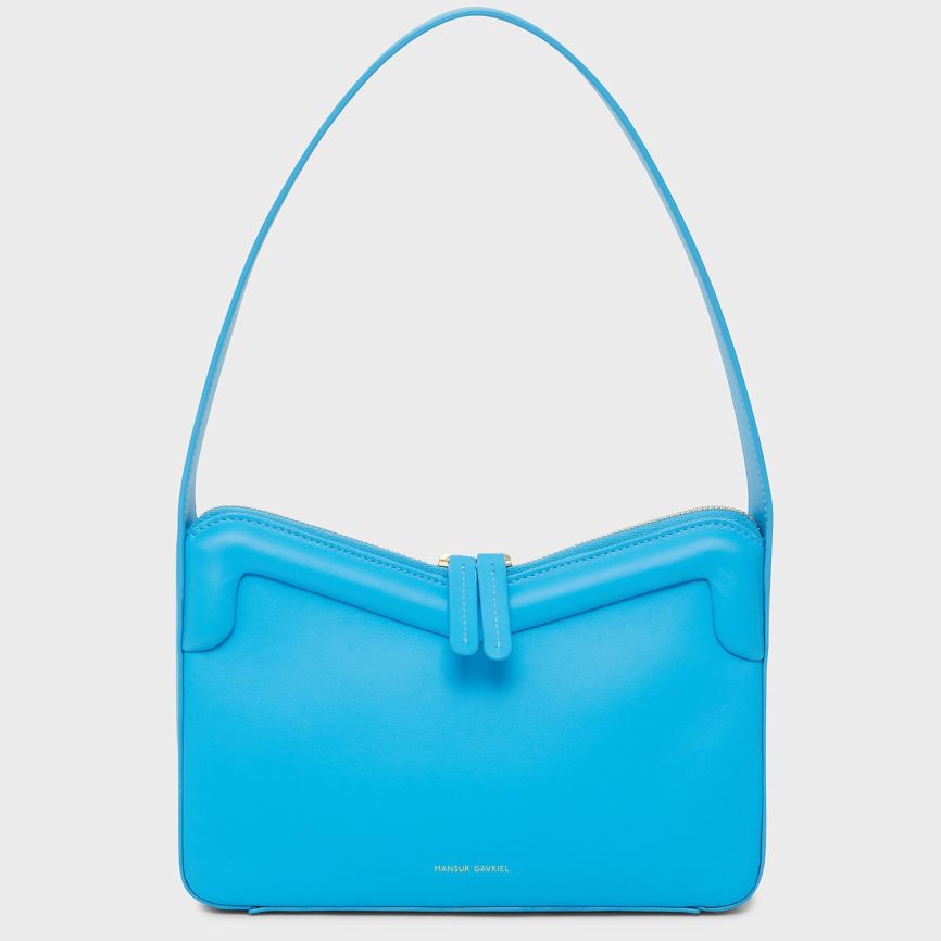 Torebka Bagietka Damskie Mansur Gavriel M Frame Baguette Niebieskie | 296-CISZUH