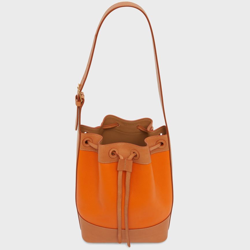 Torebka Bucket Bag Damskie Mansur Gavriel Block Pomarańczowe Brązowe | 056-OSVBGM