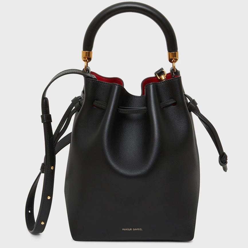 Torebka Bucket Bag Damskie Mansur Gavriel Movimento Mini Czarne | 064-TIDZKQ
