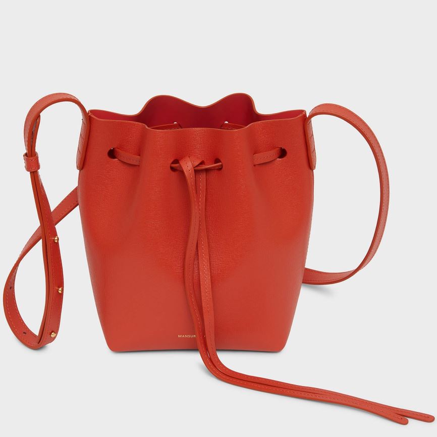 Torebka Bucket Bag Damskie Mansur Gavriel Mini Mini Czerwone | 149-WCFSIG