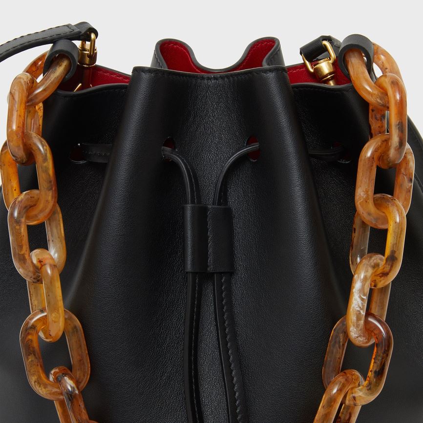 Torebka Bucket Bag Damskie Mansur Gavriel Twist Mini Czarne | 183-HSYPBI