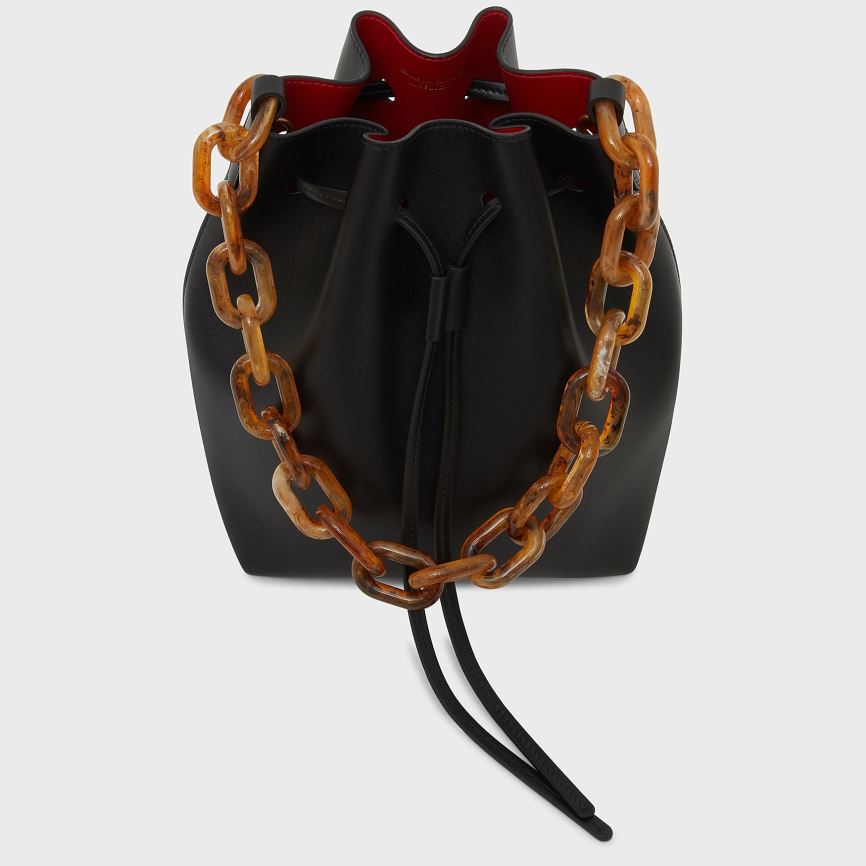 Torebka Bucket Bag Damskie Mansur Gavriel Twist Mini Czarne | 183-HSYPBI