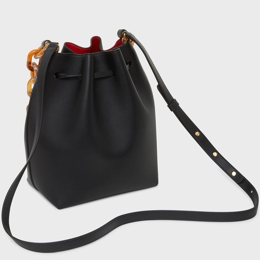 Torebka Bucket Bag Damskie Mansur Gavriel Twist Mini Czarne | 183-HSYPBI