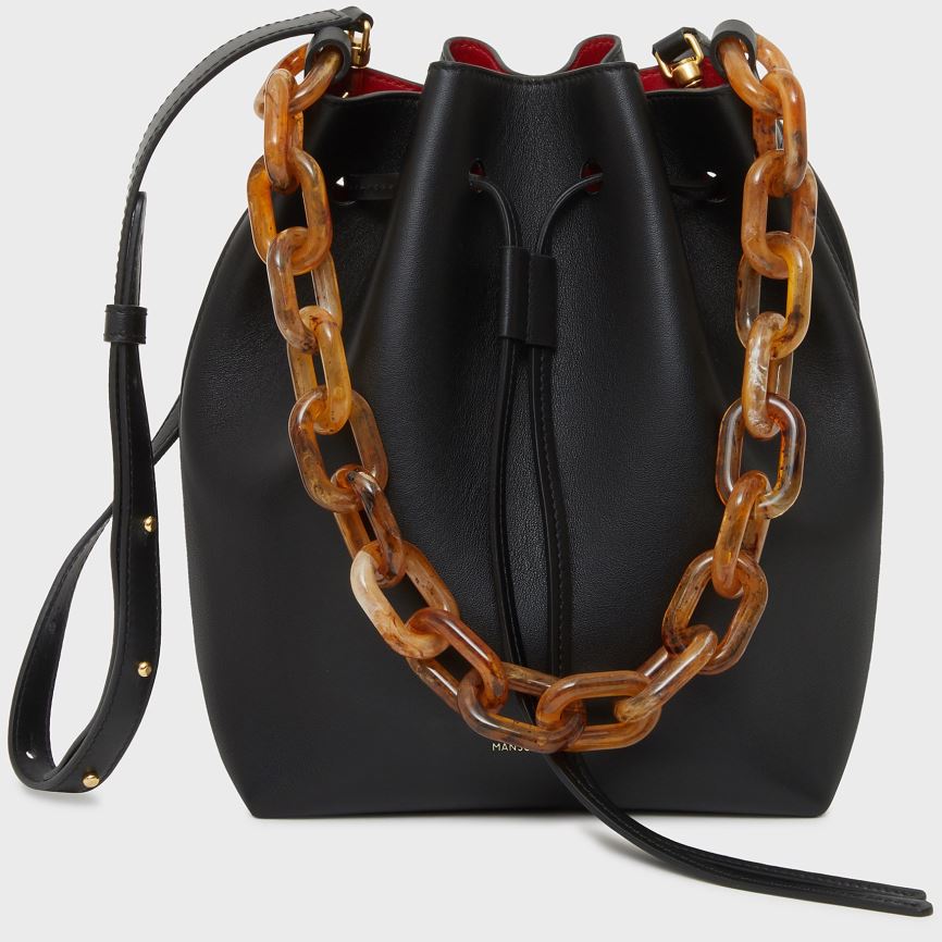 Torebka Bucket Bag Damskie Mansur Gavriel Twist Mini Czarne | 183-HSYPBI