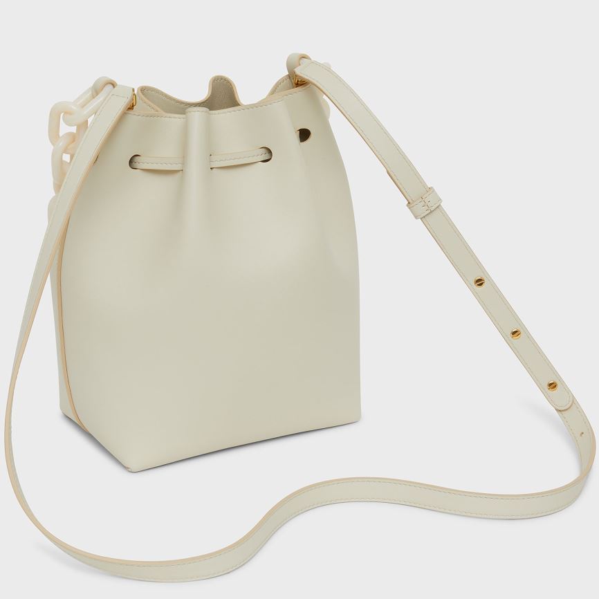 Torebka Bucket Bag Damskie Mansur Gavriel Twist Mini Kremowe | 214-LRXTIH