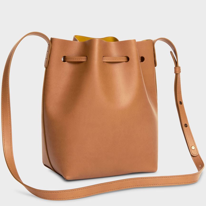 Torebka Bucket Bag Damskie Mansur Gavriel Apple Skórzane Mini Brązowe | 294-CQRXKT