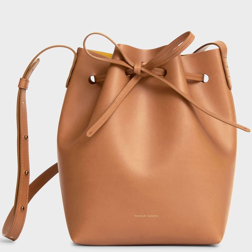 Torebka Bucket Bag Damskie Mansur Gavriel Apple Skórzane Mini Brązowe | 294-CQRXKT