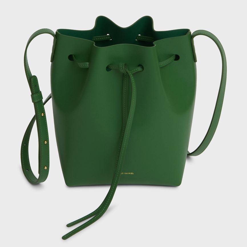Torebka Bucket Bag Damskie Mansur Gavriel Apple Skórzane Mini Zielone | 386-AKVLJC