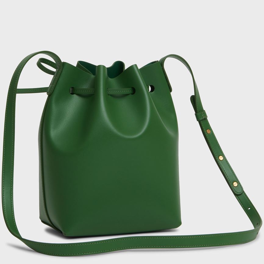 Torebka Bucket Bag Damskie Mansur Gavriel Apple Skórzane Mini Zielone | 386-AKVLJC