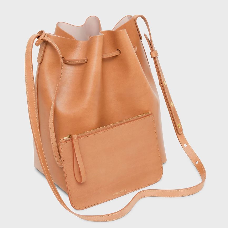 Torebka Bucket Bag Damskie Mansur Gavriel Vegetable Tanned Skórzane Głęboka Brązowe | 429-LAKPYE