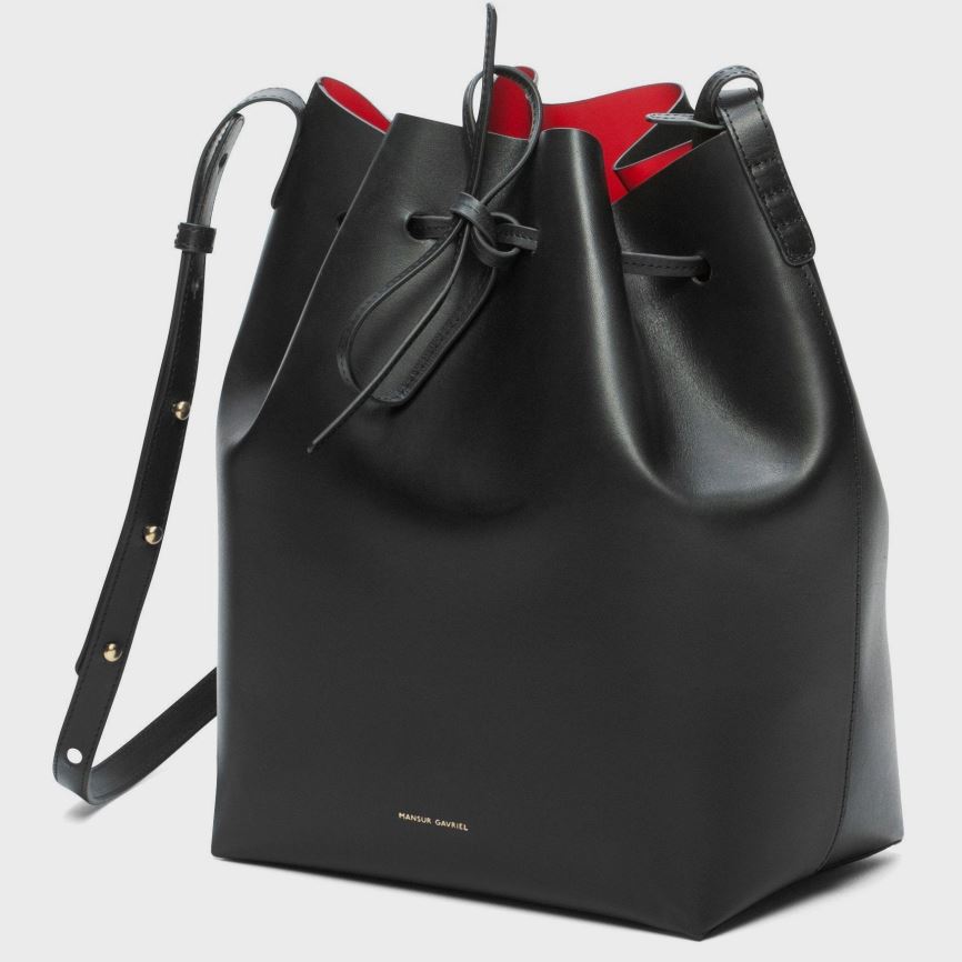 Torebka Bucket Bag Damskie Mansur Gavriel Vegetable Tanned Skórzane Czarne | 517-AYSOQJ