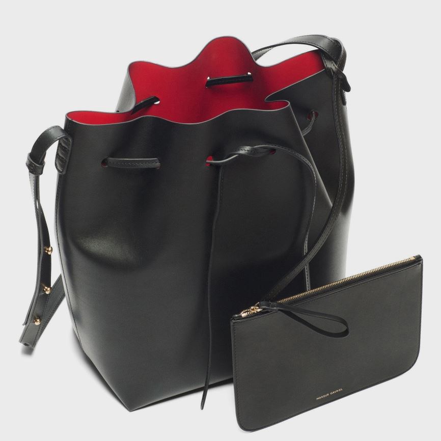 Torebka Bucket Bag Damskie Mansur Gavriel Vegetable Tanned Skórzane Czarne | 517-AYSOQJ