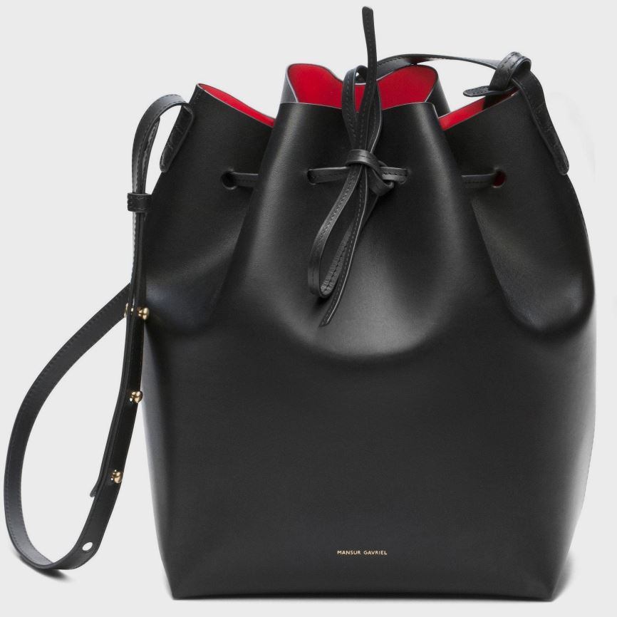 Torebka Bucket Bag Damskie Mansur Gavriel Vegetable Tanned Skórzane Czarne | 517-AYSOQJ