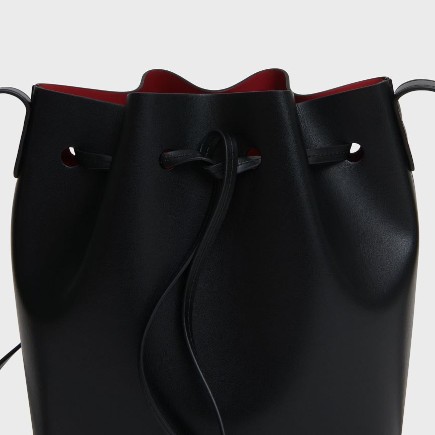 Torebka Bucket Bag Damskie Mansur Gavriel Apple Skórzane Mini Czarne | 521-LHCEBY