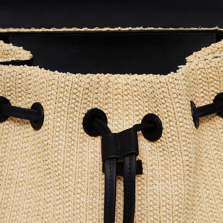 Torebka Bucket Bag Damskie Mansur Gavriel Soft Lady Beżowe Czarne | 615-ANILXD