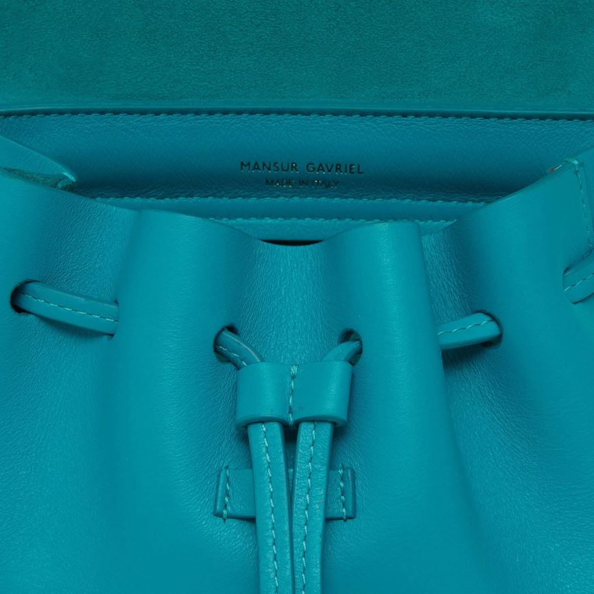 Torebka Bucket Bag Damskie Mansur Gavriel Mini Soft Lady Turkusowe | 758-XBYJLZ