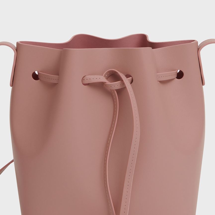 Torebka Bucket Bag Damskie Mansur Gavriel Apple Skórzane Mini Różowe | 841-VTABWX