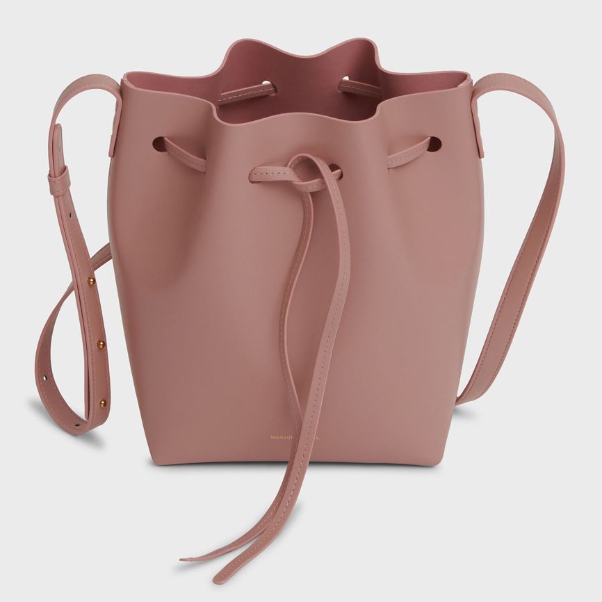 Torebka Bucket Bag Damskie Mansur Gavriel Apple Skórzane Mini Różowe | 841-VTABWX