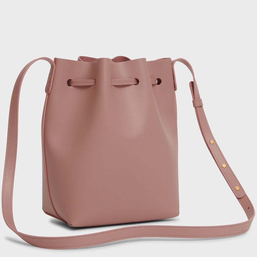 Torebka Bucket Bag Damskie Mansur Gavriel Apple Skórzane Mini Różowe | 841-VTABWX