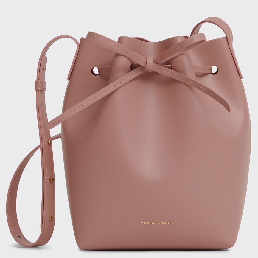 Torebka Bucket Bag Damskie Mansur Gavriel Apple Skórzane Mini Różowe | 841-VTABWX