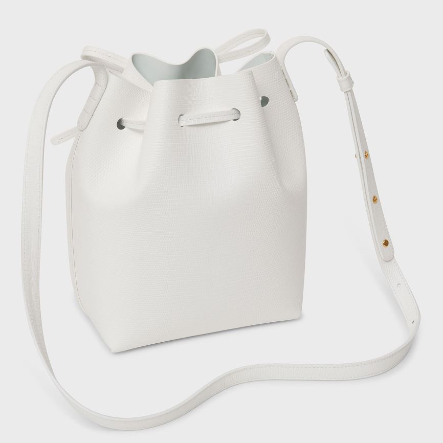 Torebka Bucket Bag Damskie Mansur Gavriel Mini Białe | 893-PONAKM