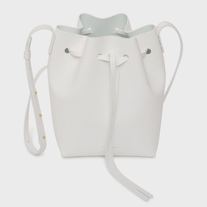 Torebka Bucket Bag Damskie Mansur Gavriel Mini Białe | 893-PONAKM