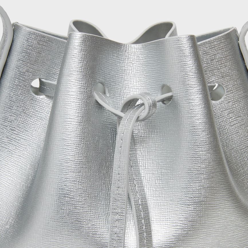 Torebka Bucket Bag Damskie Mansur Gavriel Mini Mini Srebrne | 928-JCSIUD