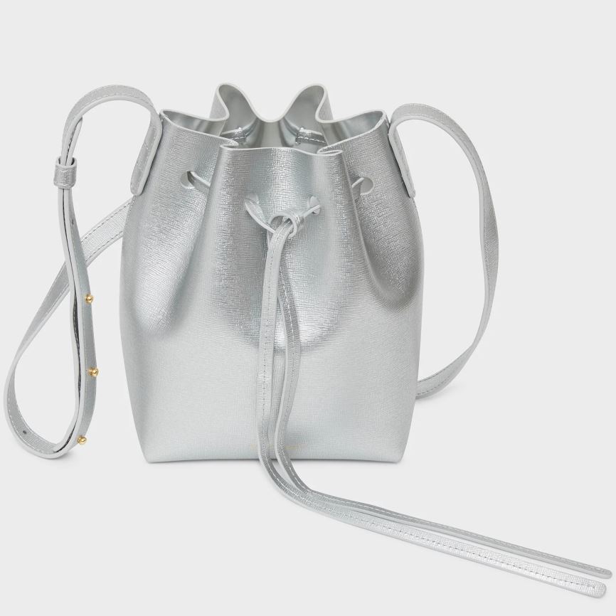 Torebka Bucket Bag Damskie Mansur Gavriel Mini Mini Srebrne | 928-JCSIUD