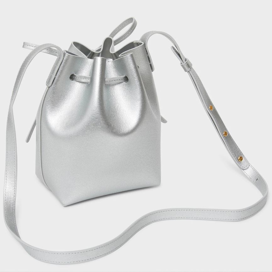 Torebka Bucket Bag Damskie Mansur Gavriel Mini Mini Srebrne | 928-JCSIUD