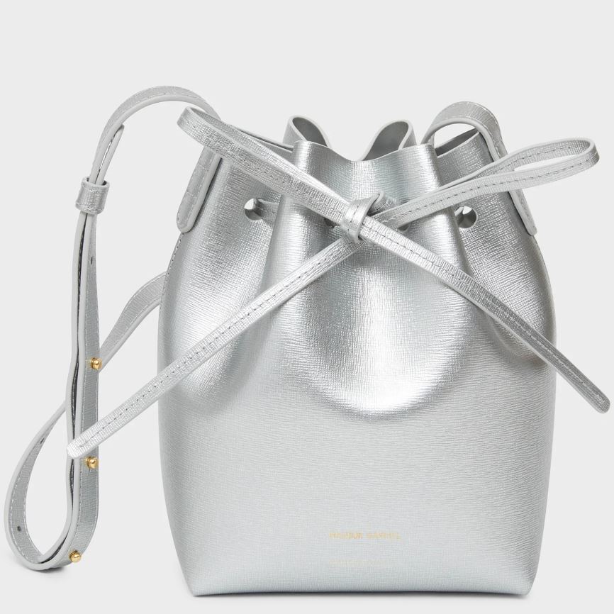 Torebka Bucket Bag Damskie Mansur Gavriel Mini Mini Srebrne | 928-JCSIUD