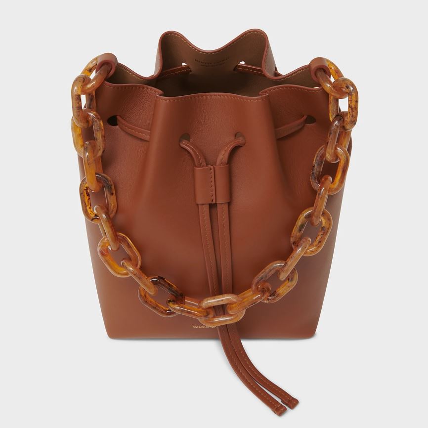 Torebka Bucket Bag Damskie Mansur Gavriel Twist Mini Brązowe | 975-RQFWEZ