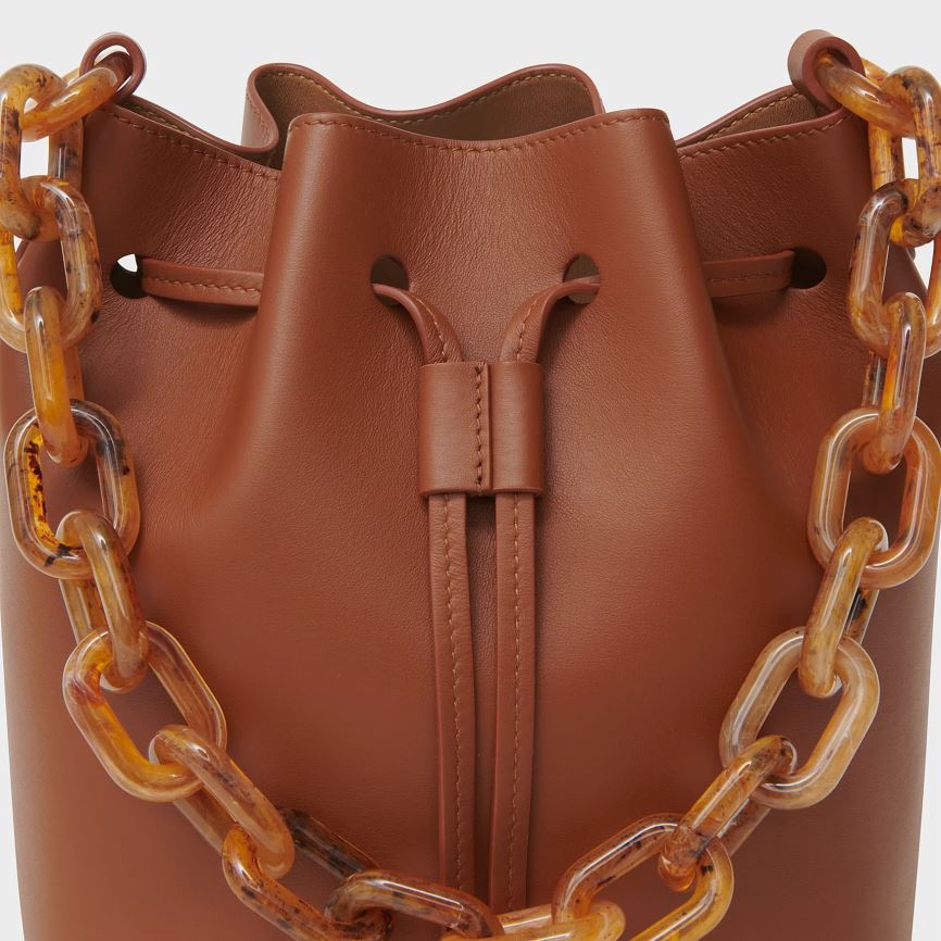 Torebka Bucket Bag Damskie Mansur Gavriel Twist Mini Brązowe | 975-RQFWEZ