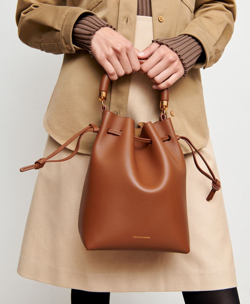 Torebka Bucket Bag Damskie Mansur Gavriel Movimento Mini Ciemny Brązowe | 982-WYXHVK
