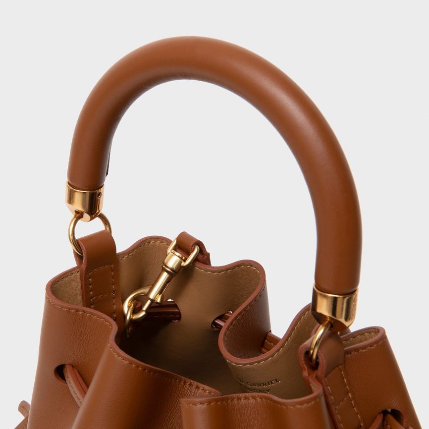 Torebka Bucket Bag Damskie Mansur Gavriel Movimento Mini Ciemny Brązowe | 982-WYXHVK