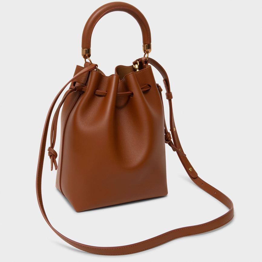 Torebka Bucket Bag Damskie Mansur Gavriel Movimento Mini Ciemny Brązowe | 982-WYXHVK
