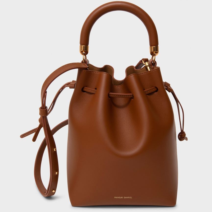 Torebka Bucket Bag Damskie Mansur Gavriel Movimento Mini Ciemny Brązowe | 982-WYXHVK