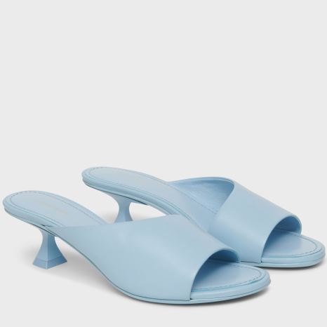 Mules Buty Damskie Mansur Gavriel Kitten Open Metalowym Głęboka Niebieskie | 392-PKYDAO
