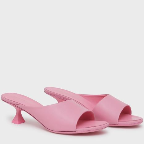 Mules Buty Damskie Mansur Gavriel Kitten Open Metalowym Różowe | 846-OXEPLD