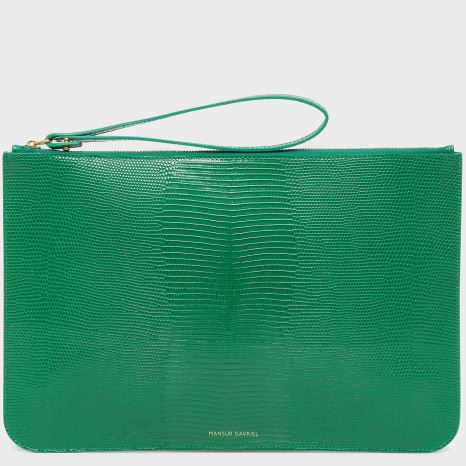 Portfele Damskie Mansur Gavriel Large Zip Pouch Zielone | 543-JTSWBX