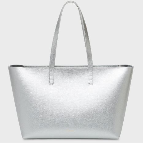 Torby Tote Damskie Mansur Gavriel Small Zip Srebrne | 036-ZEPOXK