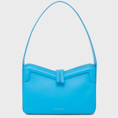 Torebka Bagietka Damskie Mansur Gavriel M Frame Baguette Niebieskie | 296-CISZUH