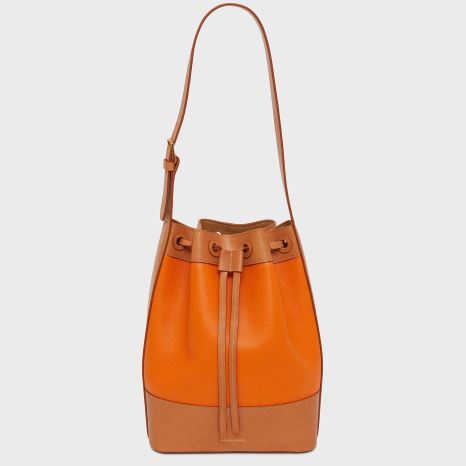 Torebka Bucket Bag Damskie Mansur Gavriel Block Pomarańczowe Brązowe | 056-OSVBGM