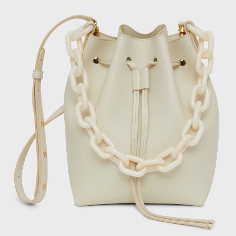 Torebka Bucket Bag Damskie Mansur Gavriel Twist Mini Kremowe | 214-LRXTIH