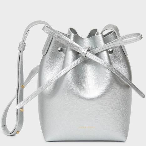 Torebka Bucket Bag Damskie Mansur Gavriel Mini Mini Srebrne | 928-JCSIUD