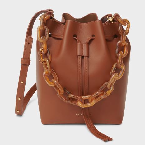 Torebka Bucket Bag Damskie Mansur Gavriel Twist Mini Brązowe | 975-RQFWEZ